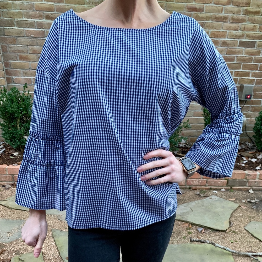 Blue gingham Blouse